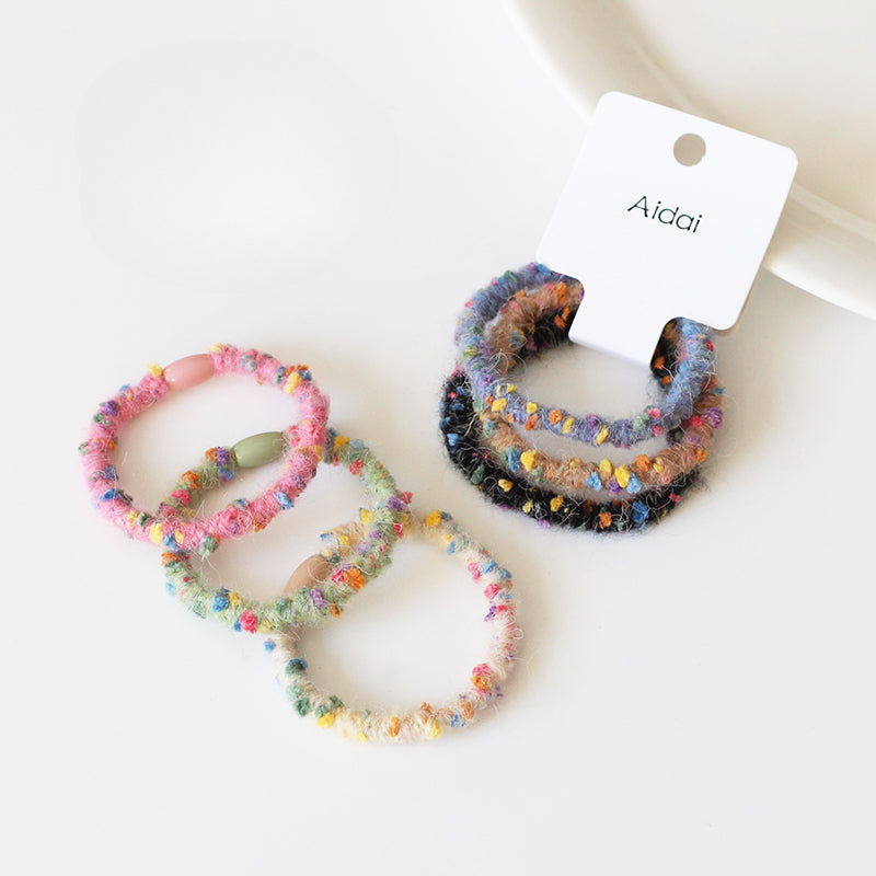 3-Pack Plush Hair Ties - Trendy Elegant Hair Accessory, Elastic Bands for Women's Hair Ties and Holders