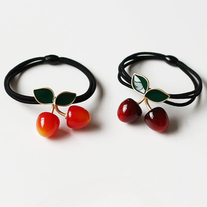 Cute Hair Tie With Cherry Design Stylish Hairband For Women Perfect For Ponytails Inspired By Korean Fashion Trends