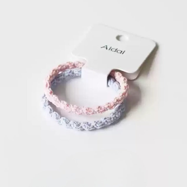 Fresh and Simple Hair Ties - Elastic Bands for Women's Ponytails, Trendy 2024 New Hair Loops and Accessories( Two-Piece Set)