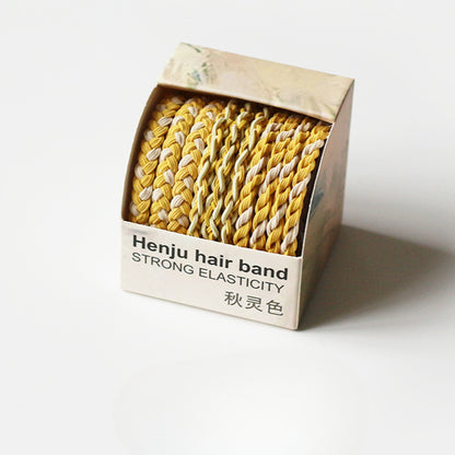 10-piece Boxed Dark-toned Hair Ties, 2024 New Stylish Hair Loops, Simple Small Elastics for Women's Hairstyles