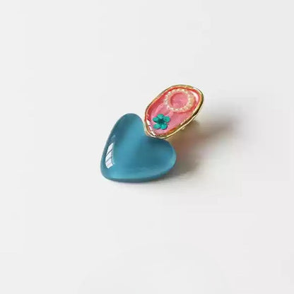 Jelly Color Heart Hair Clips for Women - 2024 New Premium Bang Clips, Forehair Clips and Duckbill Clips