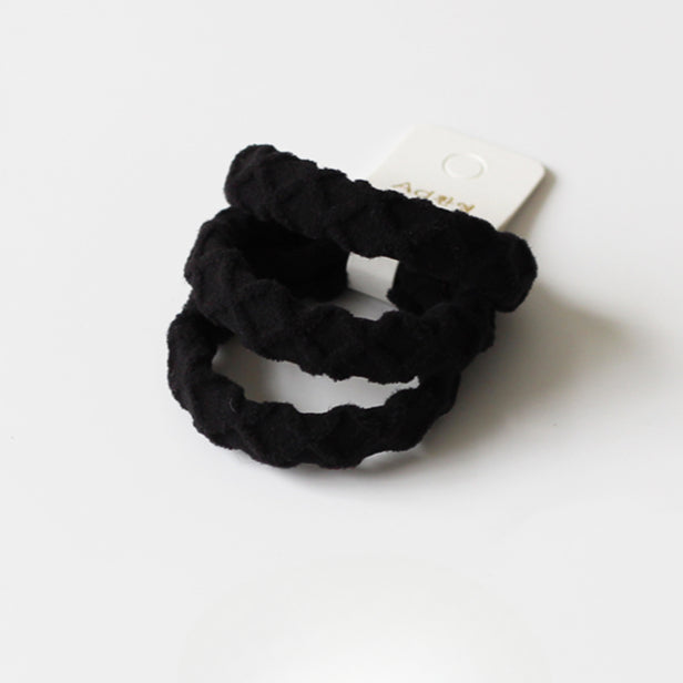 3-Piece Thick High Elasticity Jacquard Towel Loop - Seamless Durable Hair Ties, Elastic Bands, and Simple Hair Holders