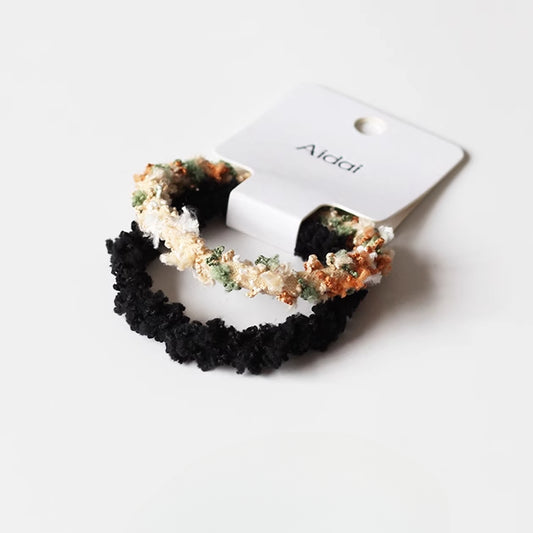 2-Piece Hair Tie Set - Trendy Elegant Elastic Bands, High Elasticity Durable Hair Ties and Small Hair Holders for Women