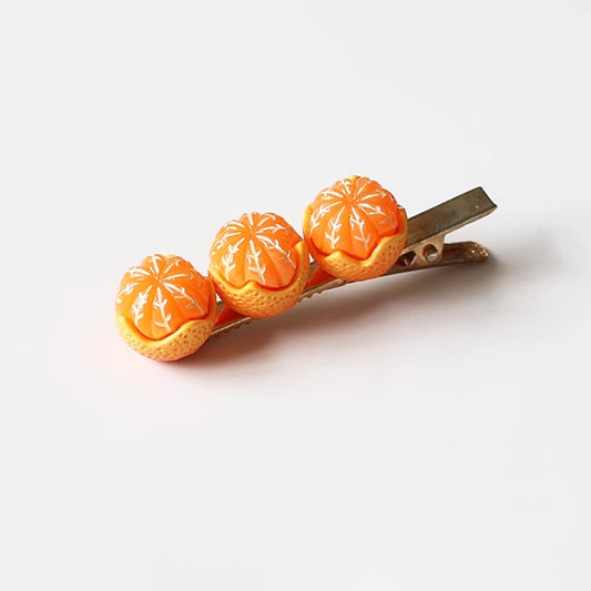 Lucky Orange Hair Clip Women Trendy New Cute Side Hair Accessory Elegant Style