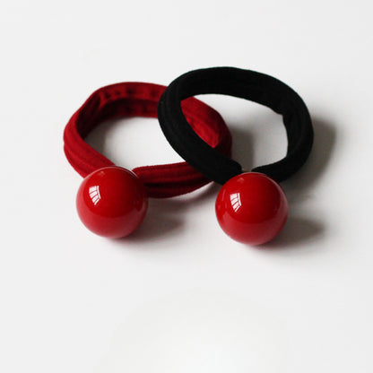 Red Hair Tie Stylish Hairband High Elasticity Durable Simple Design For Women Elegant Hair Rope
