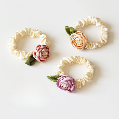 Rose Hair Tie, 2024 New High-end Stylish Hair Loop,Graceful Elastic for Women's Hairstyles