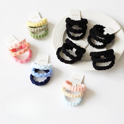 3-Piece Thick High Elasticity Jacquard Towel Loop - Seamless Durable Hair Ties, Elastic Bands, and Simple Hair Holders