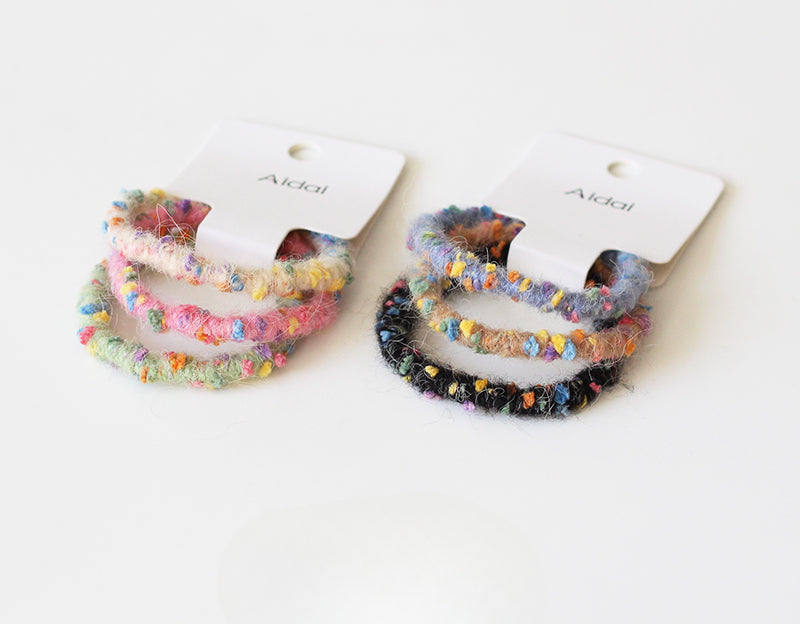 3-Pack Plush Hair Ties - Trendy Elegant Hair Accessory, Elastic Bands for Women's Hair Ties and Holders