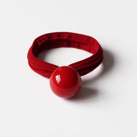 Red Hair Tie Stylish Hairband High Elasticity Durable Simple Design For Women Elegant Hair Rope
