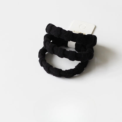 3-Piece Thick High Elasticity Jacquard Towel Loop - Seamless Durable Hair Ties, Elastic Bands, and Simple Hair Holders