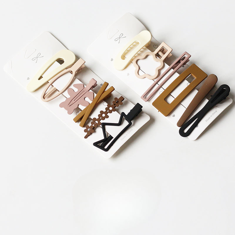 6-Piece Brown Hair Clip Set for Women - Side Clips, 2024 New Minimalist Elegant Hairpins, Bang Clips and Hair Accessories
