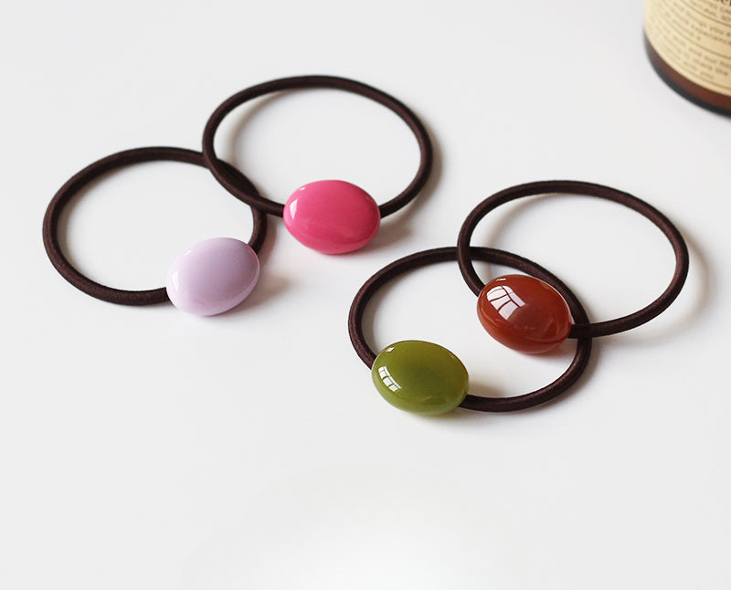 Textured Oval Hair Tie Thick Elastic Band Women New Simple Ponytail Hair Accessory