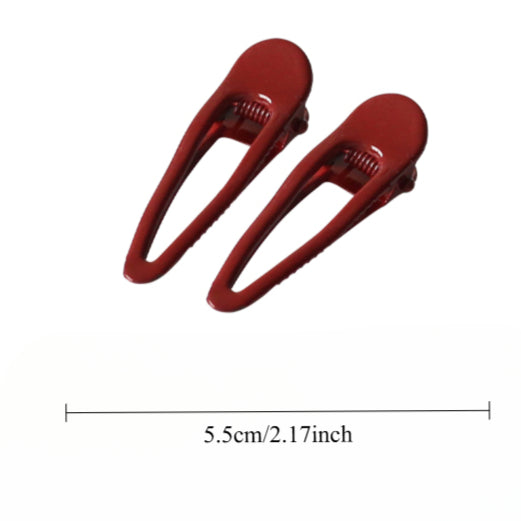 Red Hair Clip, New Sweet Side Bangs and Forehead Clip, Duckbill Hairpin for Short Hair
