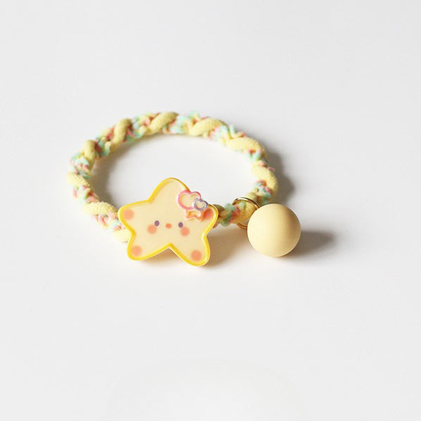 Yellow Star Hair Tie, Cute Trendy Elastic, High Elasticity Durable Hair Loop for Ponytails and Updos