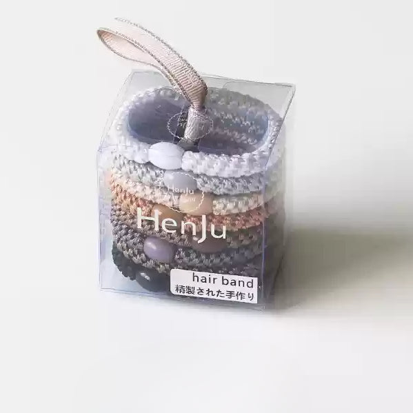 10-Piece Boxed Colorful Woven Hair Tie - Women's Bun Hair Accessory, Trendy Hair Band for Ponytails, Premium and Stylish Hair Accessory