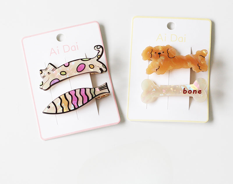 Kitten Bang Hair Clips - Cute Side Clips for Women, New Hairpins and Duckbill Clips