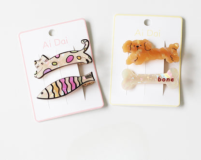 Kitten Bang Hair Clips - Cute Side Clips for Women, New Hairpins and Duckbill Clips