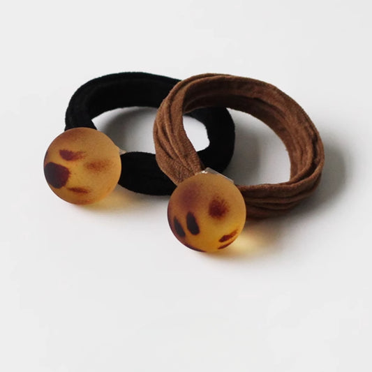 Leopard Print Ball Hair Ties, High-Elasticity And Durable For Women To Tie Hair