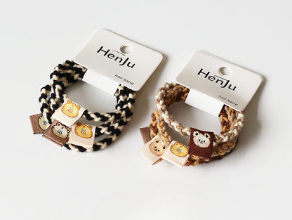 4-Pack Braided Hair Ties Women New Elegant Elastic Simple Ponytail Bands
