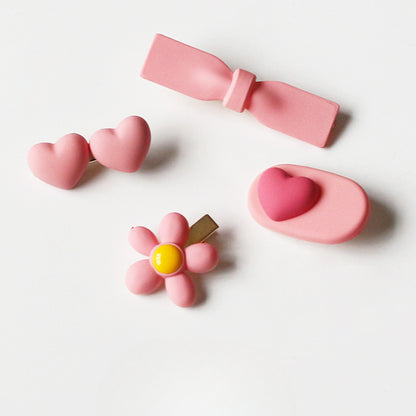 Pink Hair Clip Cute Side Accessory Playful Design For Women Girly Hairpin