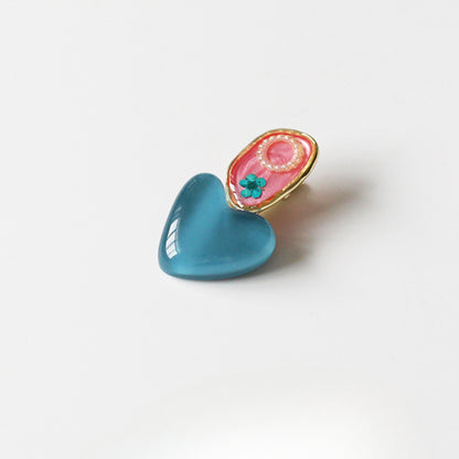 Jelly Color Heart Hair Clips for Women - 2024 New Premium Bang Clips, Forehair Clips and Duckbill Clips