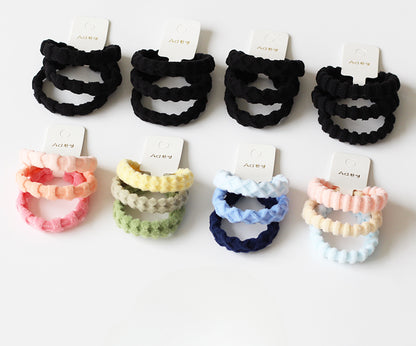 3-Piece Thick High Elasticity Jacquard Towel Loop - Seamless Durable Hair Ties, Elastic Bands, and Simple Hair Holders