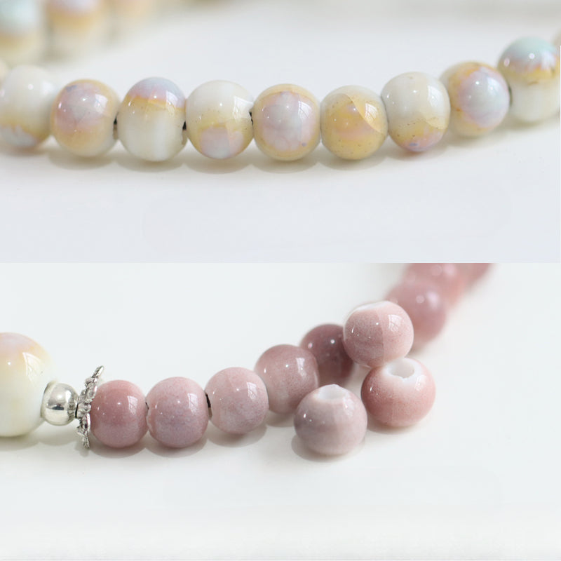 Oriental Butterfly Bracelet - Handcrafted Porcelain Charms