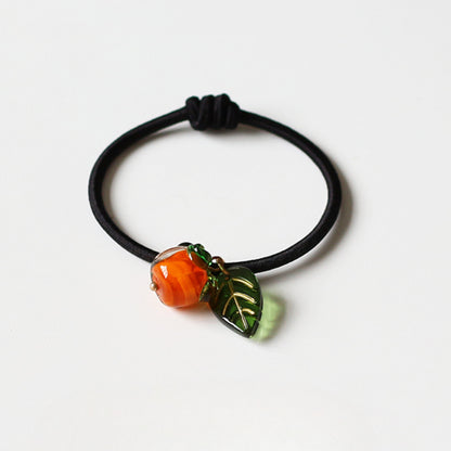 Persimmon Wish Bracelet Hair Tie - Cute Trendy Lucky Hair Accessory, New Simple and Elegant Small Elastic Hair Band