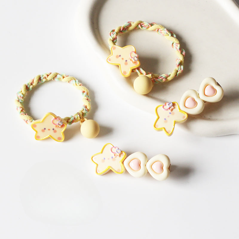 Yellow Star Hair Tie, Cute Trendy Elastic, High Elasticity Durable Hair Loop for Ponytails and Updos