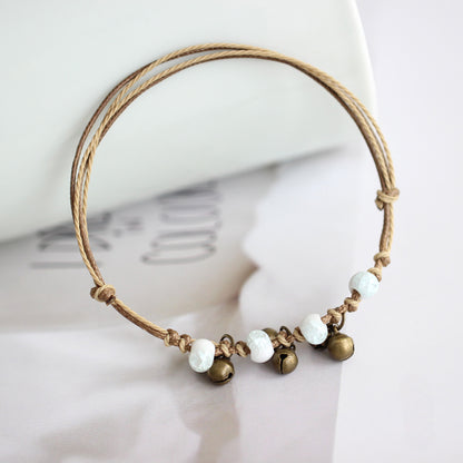 Handmade Ceramic Anklet - Boho Chic Foot Jewelry