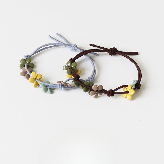 Kawano Field Small Flower Hair Rope Women's 2024 New Head Rope Tie Ponytail Hair Ring, Rubber Band Tie Hair Ring