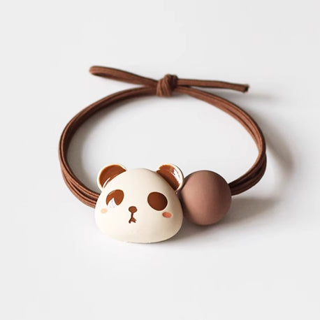 Panda Hair Tie Women Simple Elegant Trendy Elastic Durable Ponytail Band