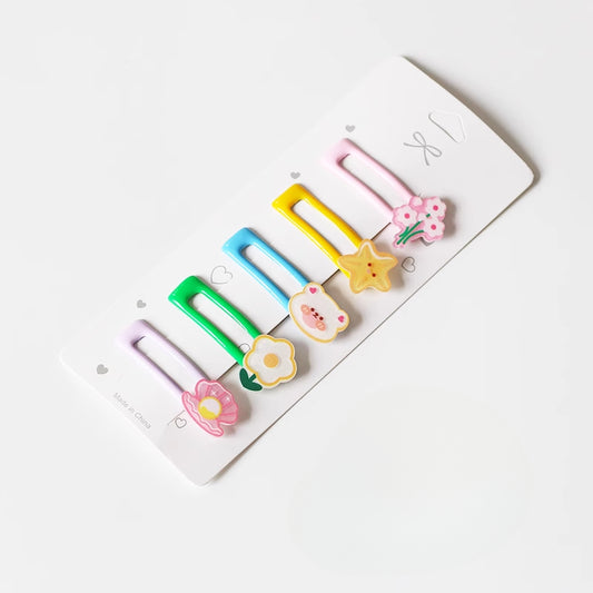 5-Piece Hair Clip Set - Cute Bang Clips, Forehead Hairpins, Sweet Girly Side Hair Clips and Accessories