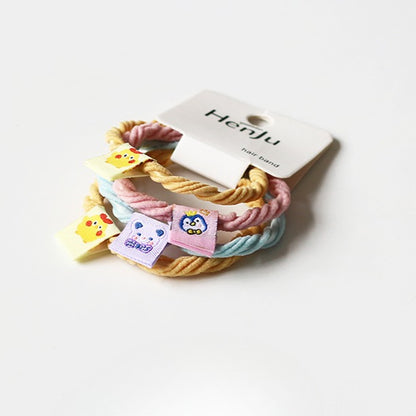 Set Of Four Hair Ties, Cream-Colored And Cute For Women To Tie Hair