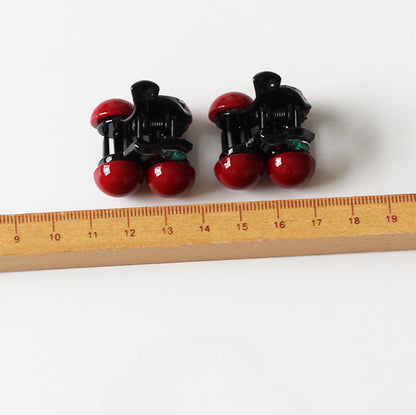 Cherry Small Claw Clip for Women, 2024 New High-end Hair Clip, Back-of-the-head Clip for Half-up Hairstyles with Thin Hair