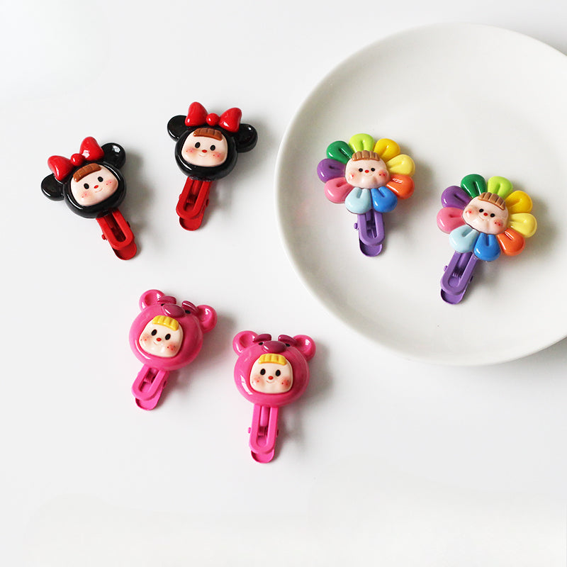 Smiling Girl Hair Clips - 2024 New Cute Bang Clips, Exquisite Side Clips and Hairpins for Forehair