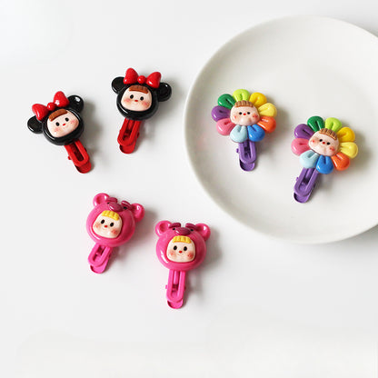Smiling Girl Hair Clips - 2024 New Cute Bang Clips, Exquisite Side Clips and Hairpins for Forehair