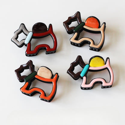 Puppy Claw Clips for Thin Hair - Medium Shark Clips for Back of Head, Women's 2024 New Premium Hair Clips