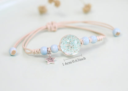Glass Terrarium Bracelet - Preserved Flower Jewelry