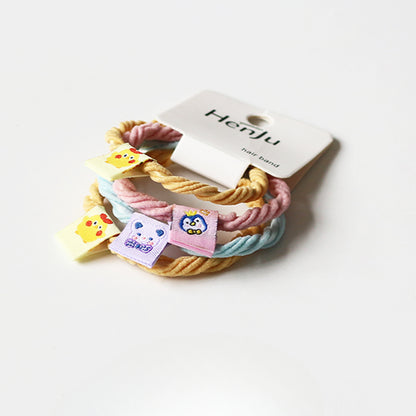 Set Of Four Hair Ties, Cream-Colored And Cute For Women To Tie Hair