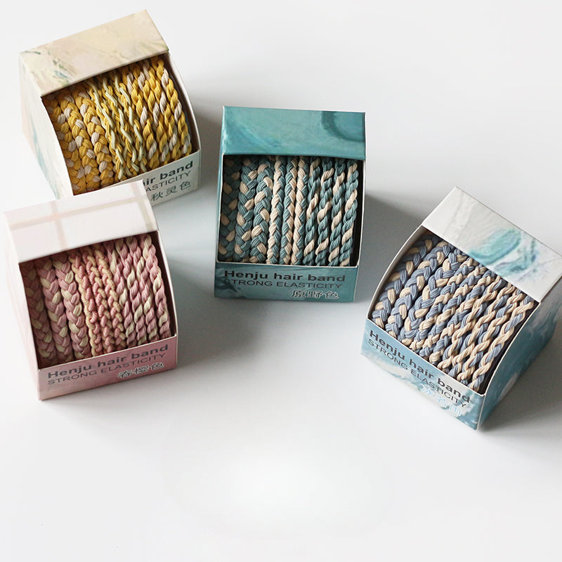 10-piece Boxed Dark-toned Hair Ties, 2024 New Stylish Hair Loops, Simple Small Elastics for Women's Hairstyles