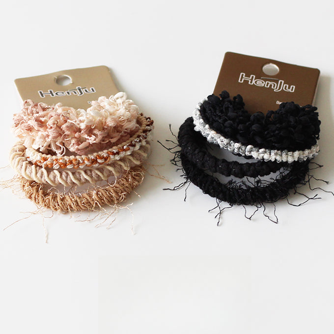 Knitted Hemp Hair Tie for Women, 2024 New High-end Hair Elastic, Durable High-stretch Hair Loop for Tying Hair