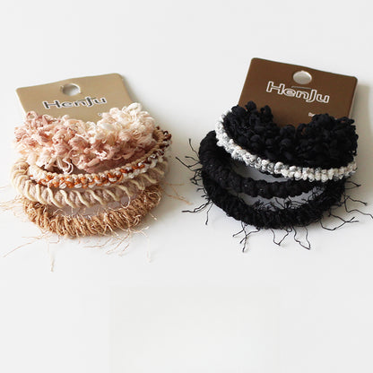 Knitted Hemp Hair Tie for Women, 2024 New High-end Hair Elastic, Durable High-stretch Hair Loop for Tying Hair