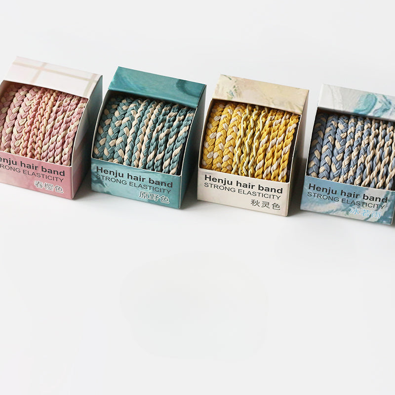 10-piece Boxed Dark-toned Hair Ties, 2024 New Stylish Hair Loops, Simple Small Elastics for Women's Hairstyles