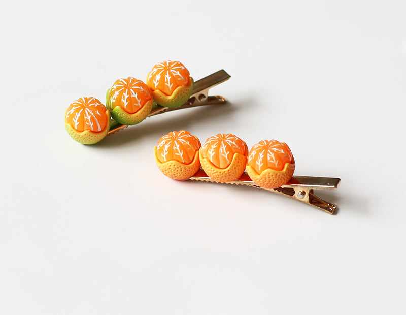 Lucky Orange Hair Clip Women Trendy New Cute Side Hair Accessory Elegant Style