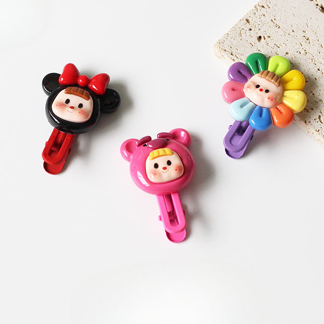 Smiling Girl Hair Clips - 2024 New Cute Bang Clips, Exquisite Side Clips and Hairpins for Forehair