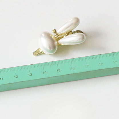 Faux Pearl Bunny Hair Clip Trendy Elegant Side Cute Hair Accessory