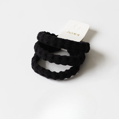 3-Piece Thick High Elasticity Jacquard Towel Loop - Seamless Durable Hair Ties, Elastic Bands, and Simple Hair Holders