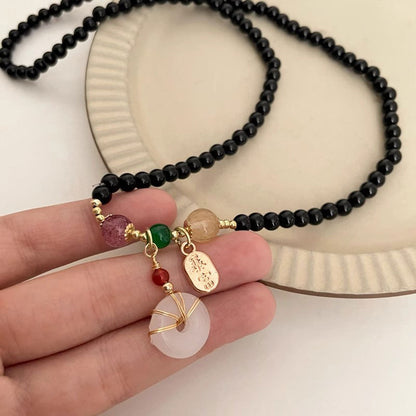 Garnet Peace Knot Bracelet for Women - Unique Vintage Design, Matching BFF Necklace