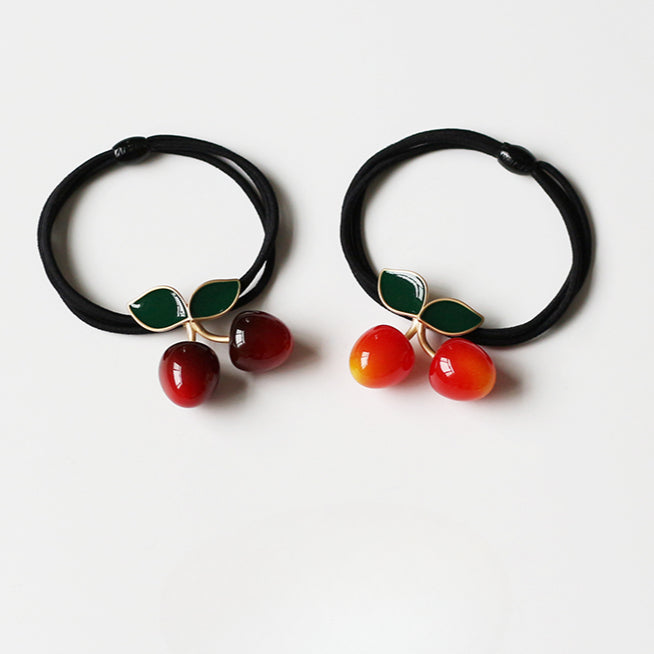 Cute Hair Tie With Cherry Design Stylish Hairband For Women Perfect For Ponytails Inspired By Korean Fashion Trends